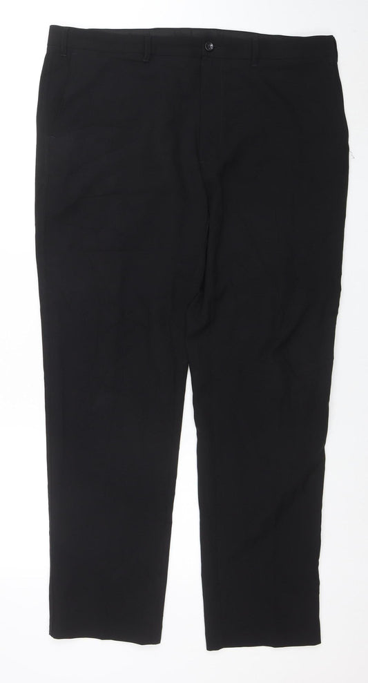 Mens UK Size 38 Marks and Spencer Slim Fit Dress Pants Black Trousers