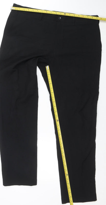 Mens UK Size 38 Marks and Spencer Slim Fit Dress Pants Black Trousers