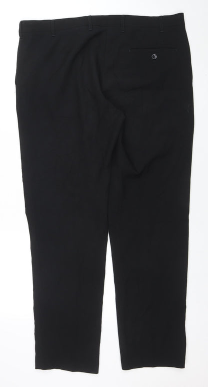 Mens UK Size 38 Marks and Spencer Slim Fit Dress Pants Black Trousers