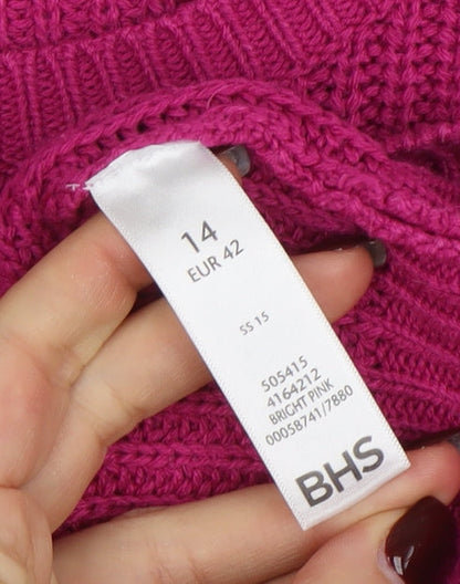 Womens UK Size 14 BHS Pink Pullover Jumper