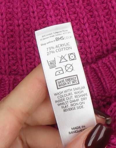 Womens UK Size 14 BHS Pink Pullover Jumper