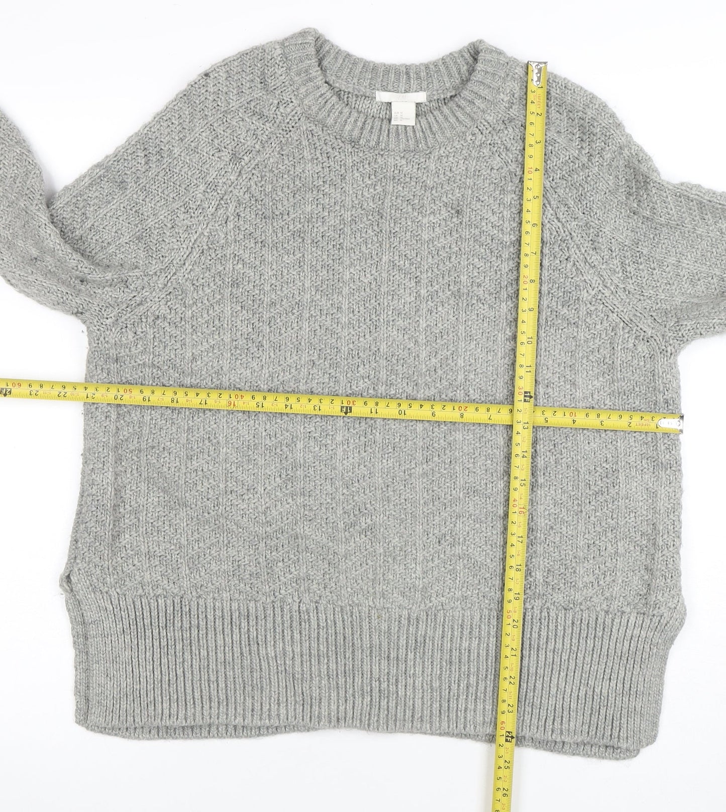Womens UK Size 12 H&M Grey Pullover Jumper