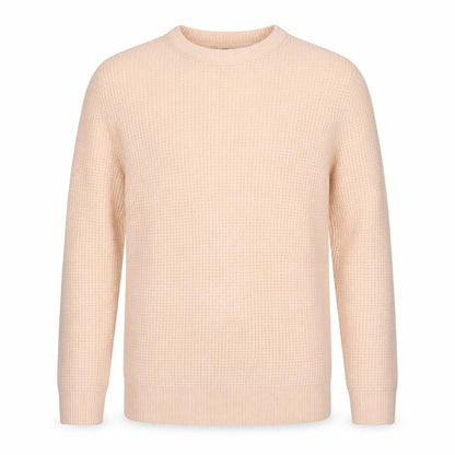New Look Men Beige Waffle-Knit Crew Neck Jumper Size M