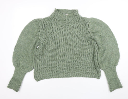 Womens UK Size 10 Stradivarius Green Pullover Jumper
