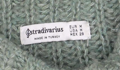 Womens UK Size 10 Stradivarius Green Pullover Jumper