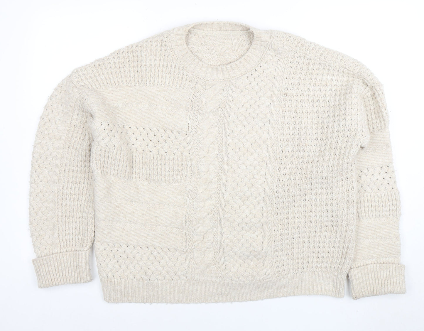 Womens UK Size M NEXT Beige Pullover Jumper