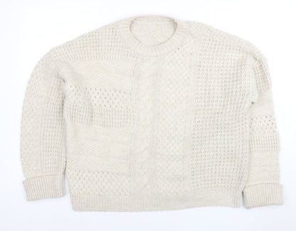 Womens UK Size M NEXT Beige Pullover Jumper