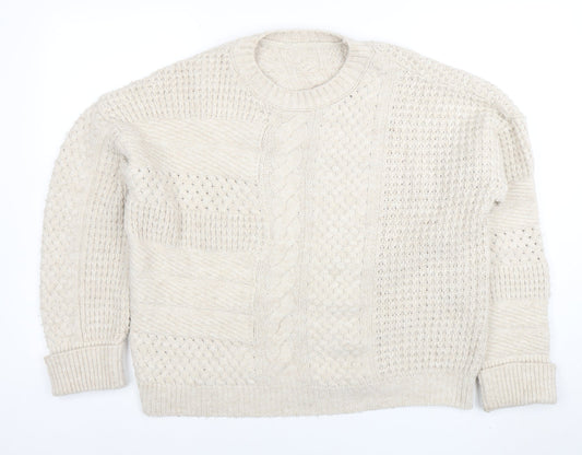 Womens UK Size M NEXT Beige Pullover Jumper