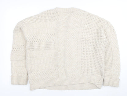 Womens UK Size M NEXT Beige Pullover Jumper