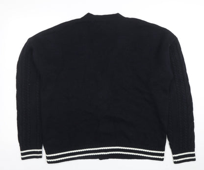 Mens UK Size M ASOS DESIGN Black Cardigan Jumper