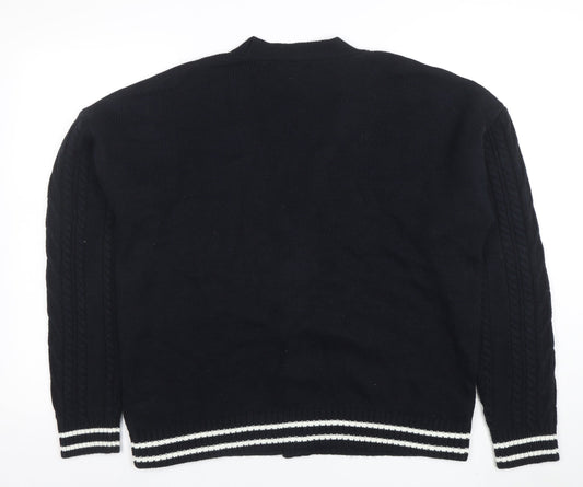 Mens UK Size M ASOS DESIGN Black Cardigan Jumper