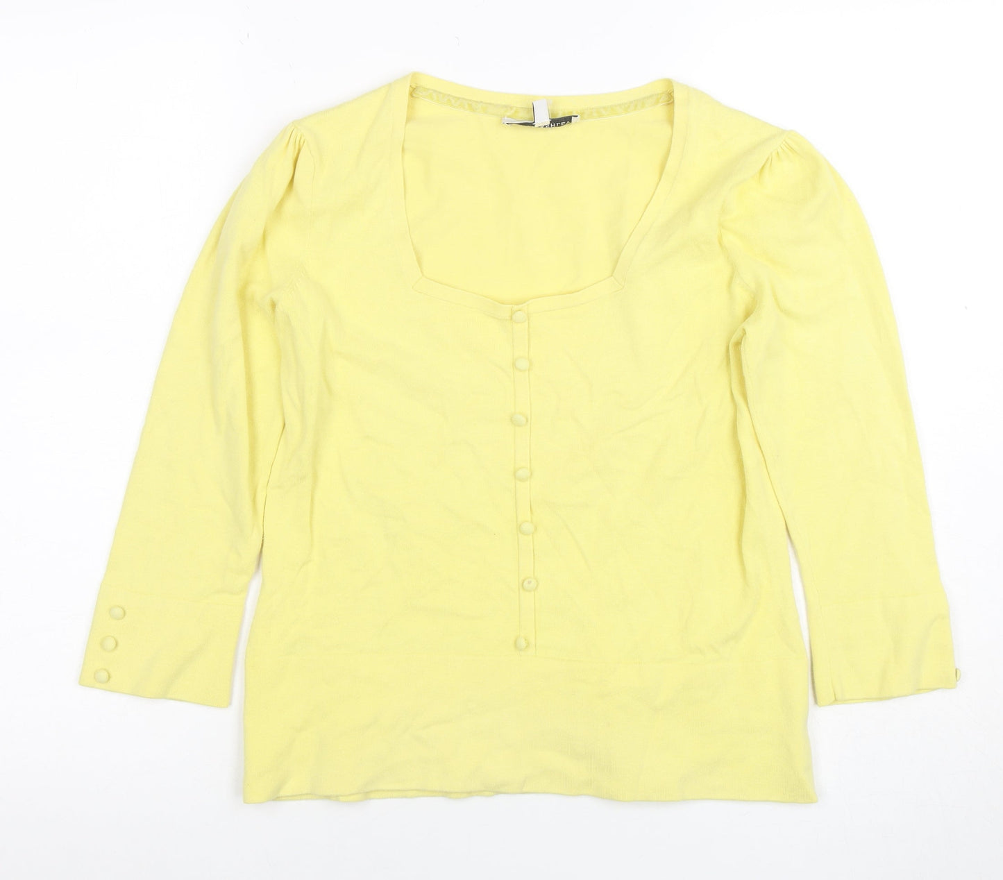 Womens UK Size 12 Laura Ashley Yellow Basic Blouse