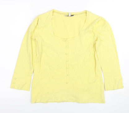 Womens UK Size 12 Laura Ashley Yellow Basic Blouse