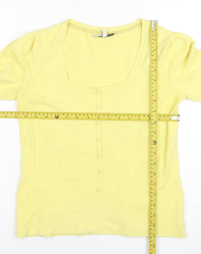 Womens UK Size 12 Laura Ashley Yellow Basic Blouse