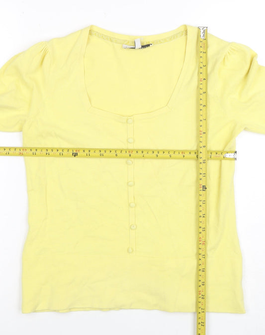 Womens UK Size 12 Laura Ashley Yellow Basic Blouse