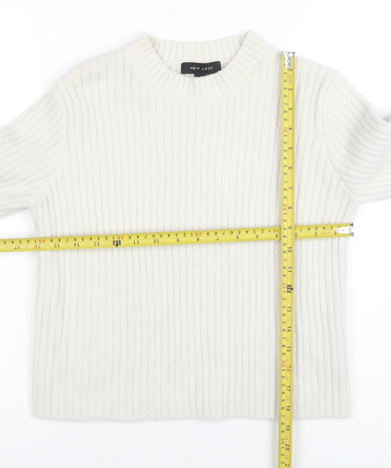 Womens UK Size 10 New Look Ivory Pullover Jumper