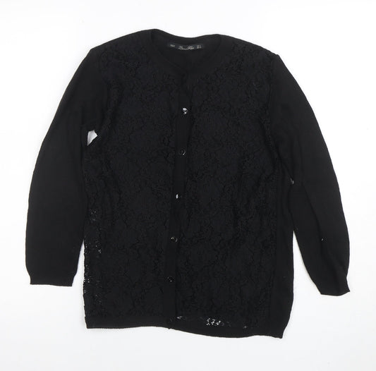 Womens UK Size L Zara Black Cardigan Jumper