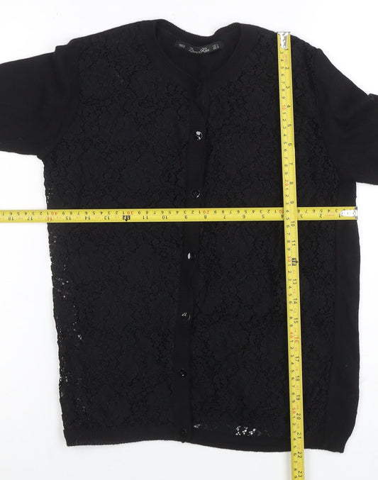 Womens UK Size L Zara Black Cardigan Jumper
