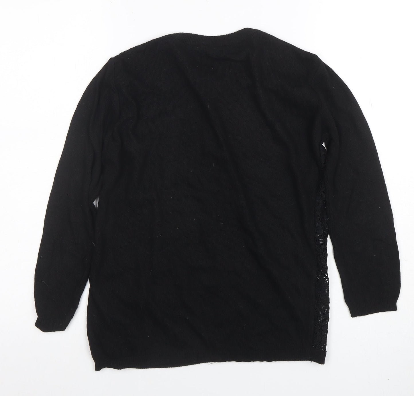 Womens UK Size L Zara Black Cardigan Jumper