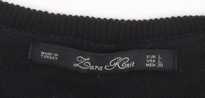 Womens UK Size L Zara Black Cardigan Jumper
