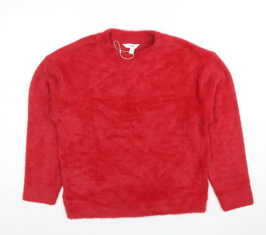 Womens UK Size XS Marks and Spencer Red Pullover Jumper