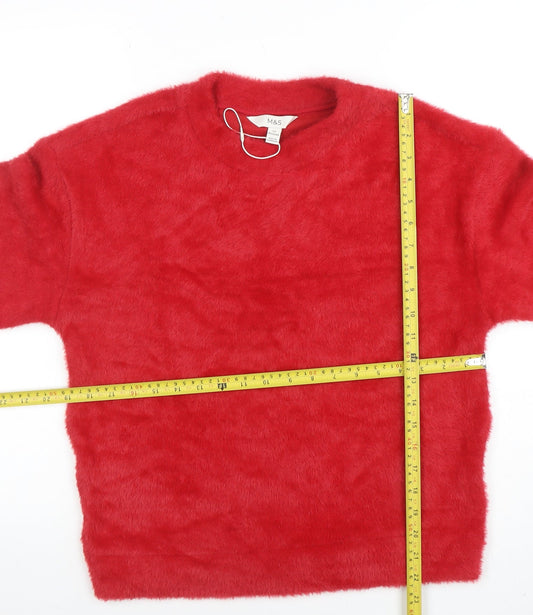 Womens UK Size XS Marks and Spencer Red Pullover Jumper