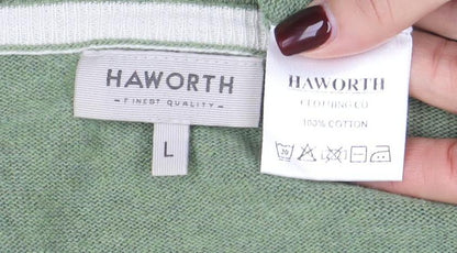 Mens UK Size L HAWORTH Green Pullover Jumper