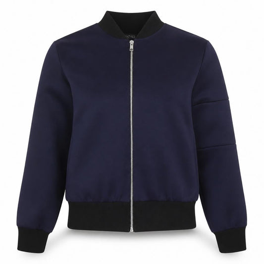 Womens UK Size 6 Boohoo Blue Bomber Jacket