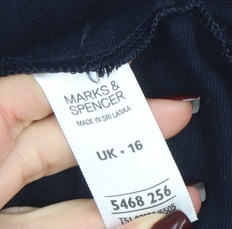 Womens UK Size 16 Marks and Spencer Blue Full Zip Sweatshirt
