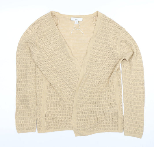 Womens UK Size S Marks and Spencer Beige Cardigan Jumper