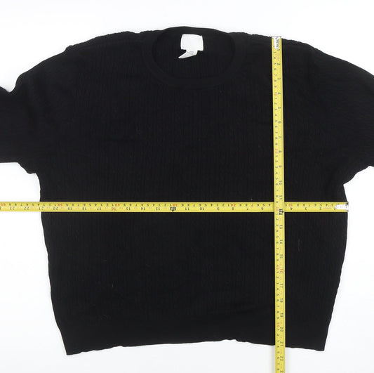 Womens UK Size 14 H&M Black Pullover Jumper