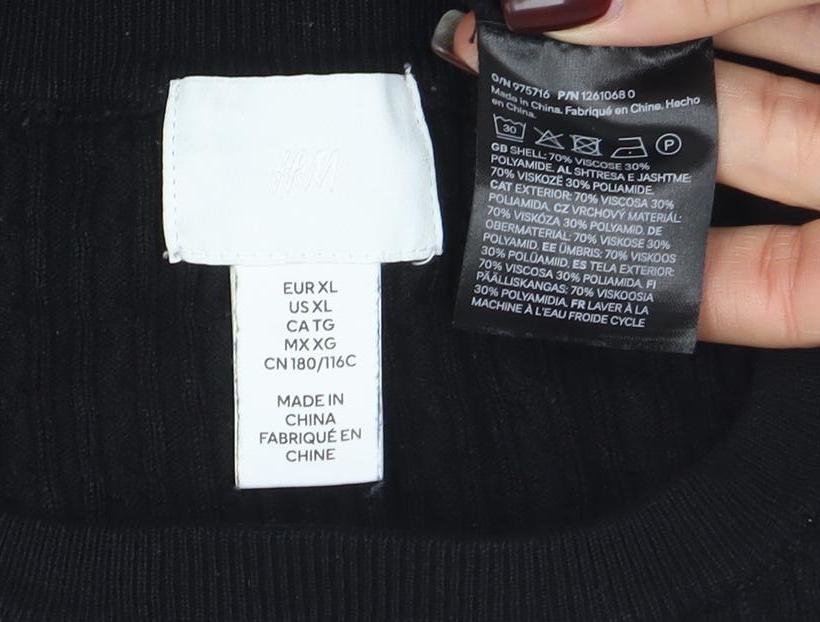 Womens UK Size 14 H&M Black Pullover Jumper