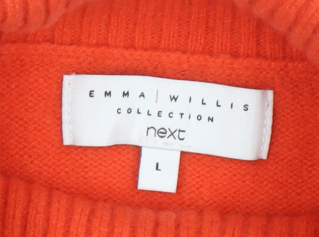 Womens UK Size L NEXT Orange Pullover Jumper