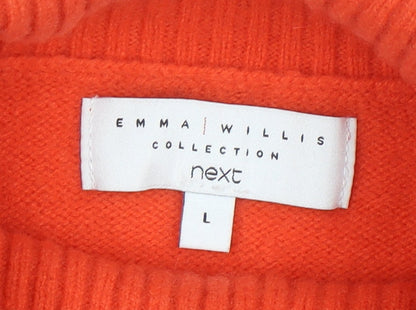 Womens UK Size L NEXT Orange Pullover Jumper
