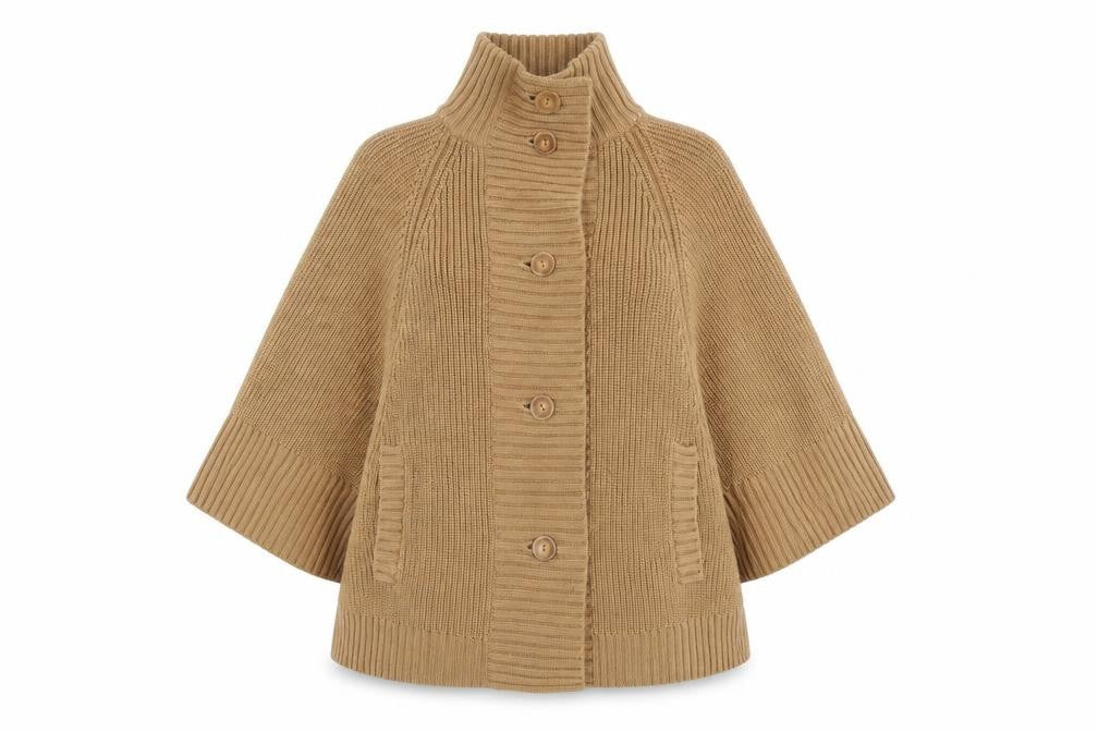 Frost French Women’s Beige Wool Blend Cape Jumper S