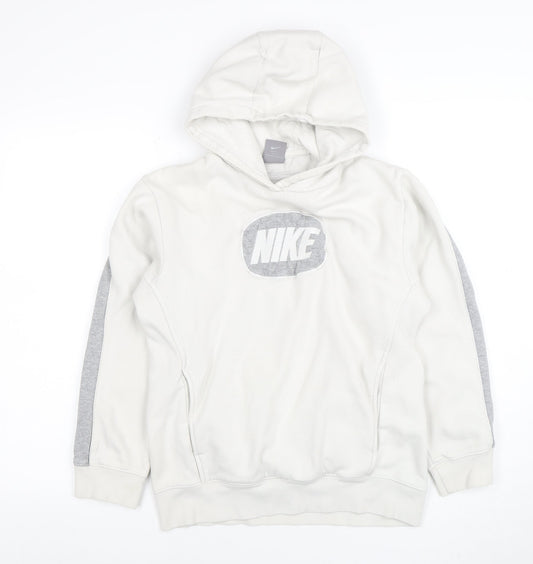 Womens UK Size L Nike White Pullover Hoodie