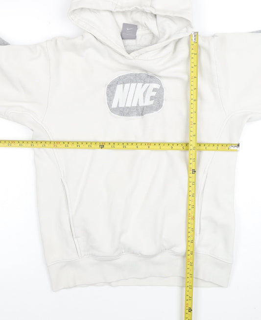 Womens UK Size L Nike White Pullover Hoodie