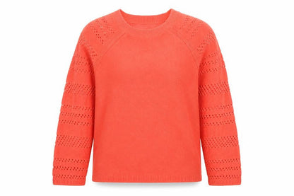 Gap Women's Coral Cotton Crew Neck Jumper Size S Long Sleeve