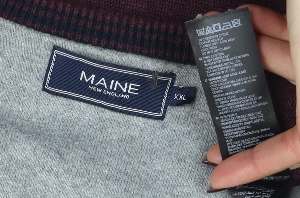 Mens UK Size 2XL Maine New England Brown Pullover Jumper