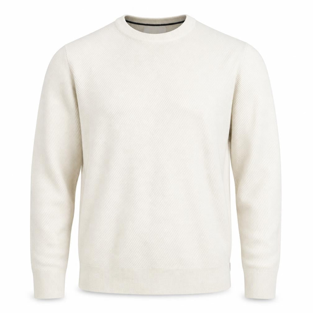 Marks and Spencer Men's Beige Cotton Blend Crew Neck Jumper M