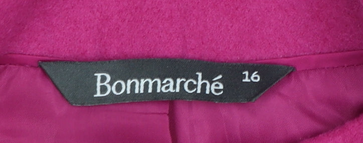Womens UK Size 16 Bonmarché Pink Overcoat