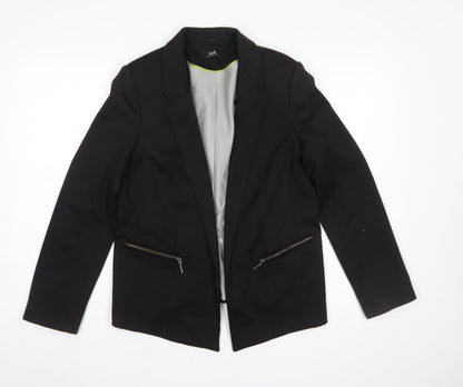 Wallis Women's Black Classic Blazer UK 12 Tailored Single Breasted Jacket