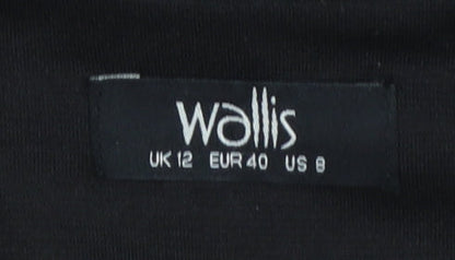 Wallis Women's Black Classic Blazer UK 12 Tailored Single Breasted Jacket