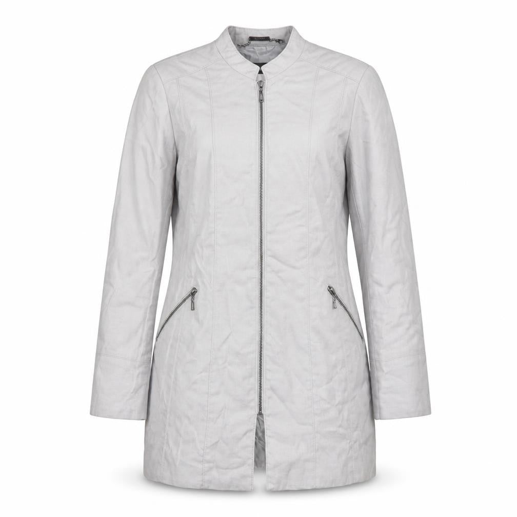 Marks & Spencer Women’s Grey Linen Blend Long Zip Coat UK 12