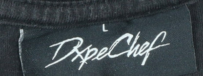 Dope Chef Men’s Black Cotton Logo T-Shirt Size L Streetwear