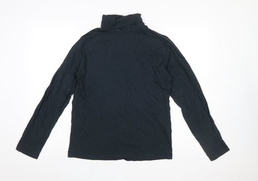 Rock & Rock Women's Black Cotton Roll Neck Long Sleeve Top Size L