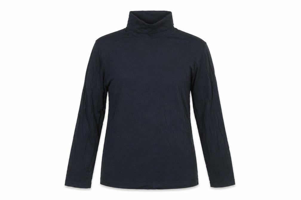 Rock & Rock Women's Black Cotton Roll Neck Long Sleeve Top Size L