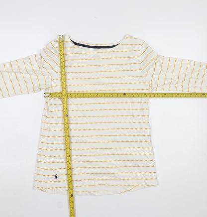 Joules Women’s Ivory Striped 3/4 Sleeve Cotton Nautical Top Size 10