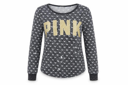 Victoria's Secret Women Grey XS Long Sleeve Animal Print Pyjama Top