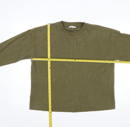 Next Women Green Crew Neck Long Sleeve Cotton Blend Pullover Jumper Size 16